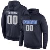 Custom Navy Gray-Blue Sports Pullover Hoodie