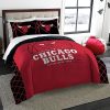 NBA Chicago Bulls Red Black Established 1966 Bedding Set