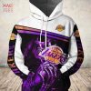 NBA Los Angeles Lakers White Purple Skull Pullover Hoodie V5