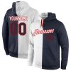 Custom White Navy-Red Split Fashion Sports Pullover Hoodie