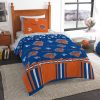 NBA New York Knicks Blue Orange Multi Logo Bedding Set