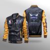 NBA Charlotte Hornets Black Yellow Leather Bomber Jacket