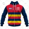 AFL Adelaide Crows Custom Name Number 2022 Clash Guernsey Zip Up Hoodie