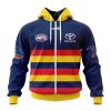 AFL Adelaide Crows Custom Name Number 2023 Home Guernsey Zip Up Hoodie