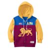 AFL Brisbane Lions Custom Name Number 2020 Home Guernsey Kids Zip Up Hoodie