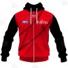 AFL Essendon Bombers Custom Name Number 2021 Clash Guernsey Zip Up Hoodie