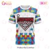 AFL Essendon Bombers Custom Name Number Autism Awareness T-Shirt