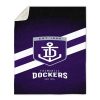 AFL Fremantle Dockers Black Purple Fleece Blanket