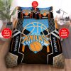 NBA New York Knicks Custom Name Blue Black Bedding Set