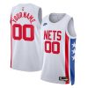 Brooklyn Nets Nike Classic Edition White/Rush Blue Custom NBA Jersey