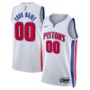 Detroit Pistons Nike Association White Custom NBA Jersey