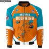 NFL Miami Dolphins Orange Aqua Bomber Jacket