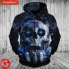 NFL New York Giants Black Skull Zip Up Hoodie