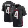 Atlanta Falcons Taylor Heinicke Nike Black NFL Game Jersey