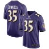 Baltimore Ravens Gus Edwards Nike Purple NFL Game Jersey