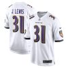 Baltimore Ravens Jamal Lewis Nike White NFL Game Jersey