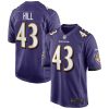 Baltimore Ravens Justice Hill Nike Purple NFL Game Jersey