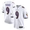 Baltimore Ravens Justin Tucker Nike White NFL Game Jersey