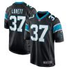 Carolina Panthers John Lovett Nike Black NFL Game Jersey