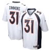 Denver Broncos Justin Simmons Nike White NFL Game Jersey