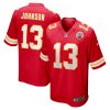 Kansas City Chiefs Nazeeh Johnson Nike Red NFL Game Jersey