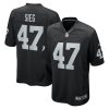 Las Vegas Raiders Trent Sieg Nike Black NFL Game Jersey