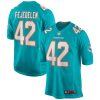 Miami Dolphins Clayton Fejedelem Nike Aqua NFL Game Jersey