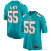 Miami Dolphins Jerome Baker Nike Aqua NFL Game Jersey