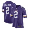 Minnesota Vikings Alexander Mattison Nike Purple NFL Game Jersey