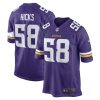 Minnesota Vikings Jordan Hicks Nike Purple NFL Game Jersey