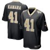 New Orleans Saints Alvin Kamara Nike Black NFL Game Jersey
