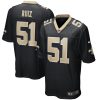 New Orleans Saints Cesar Ruiz Nike Black NFL Game Jersey
