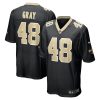 New Orleans Saints J.T. Gray Nike Black NFL Game Jersey