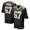 New Orleans Saints Landon Young Nike Black NFL Game Jersey