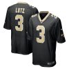 New Orleans Saints Wil Lutz Nike Black NFL Game Jersey