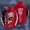 NFL Arizona Cardinals Chandler Jones Red Black Pullover Hoodie