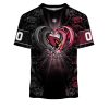 NFL Arizona Cardinals Custom Name Number Rose Dragon T-Shirt