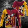 NFL Arizona Cardinals Mickey Red Gold Zip Up Hoodie