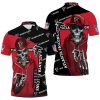 NFL Atlanta Falcons Black Red Skull Polo Shirt