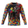 NFL Atlanta Falcons Custom Name Number Autism Awareness Design Sweatshirt