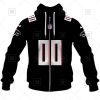 NFL Atlanta Falcons Custom Name Number Black Alternate Jersey Zip Up Hoodie