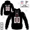 NFL Atlanta Falcons Custom Name Number Black Home Jersey Pullover Hoodie