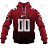 NFL Atlanta Falcons Custom Name Number Red Alternate Jersey Zip Up Hoodie