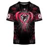 NFL Atlanta Falcons Custom Name Number Rose Dragon T-Shirt