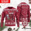 NFL Atlanta Falcons Custom Name Number Snoopy Ugly Christmas Sweater