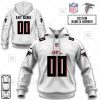 NFL Atlanta Falcons Custom Name Number White Road Jersey Pullover Hoodie