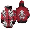 NFL Atlanta Falcons Halloween Skull Red Zip Up Hoodie