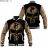 NFL Atlanta Falcons Punisher Skull Camo Baseball Jacket