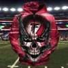 NFL Atlanta Falcons Red Skull Zip Up Hoodie V2