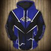 NFL Baltimore Ravens Black Purple Lightning Zip Up Hoodie